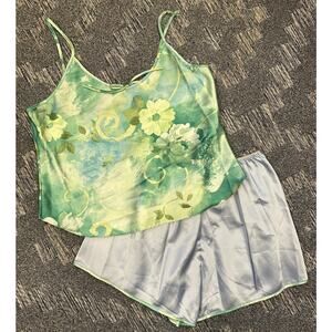 Vintage Petra Fashions 2 piece Lingerie Set Cami & Shorts Satin Pajamas Sz.Large